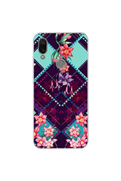 Other Xiaomi Redmi Note 7 Checkered flowers Transparent Silicone TPU Θήκη