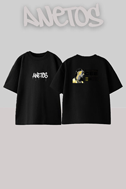 Anetos Central Cee_22 dizajn, štampana unisex majica velikog kroja, crna