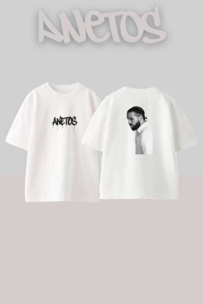 Anetos Dreake_5 Design Printed Unisex Oversize White Tshirt