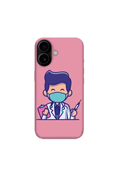 Other Apple Iphone 16 plus Specialist Doctor Pink Colored Silicone TPU Θήκη