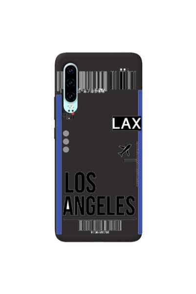 Other Huawei P30 Los angeles Black Colored Silicone TPU Θήκη