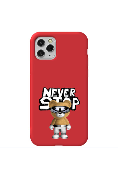 Other Apple iPhone 11 Pro Max Never stop Red Colored Silicone TPU Θήκη