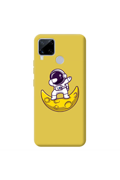 Other Realme C25 Astronaut on the moon Yellow Colored Silicone TPU Θήκη