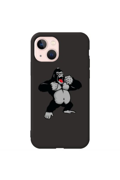 Other Apple iPhone 13 Angry Gorilla2 Black Colored Silicone TPU Θήκη