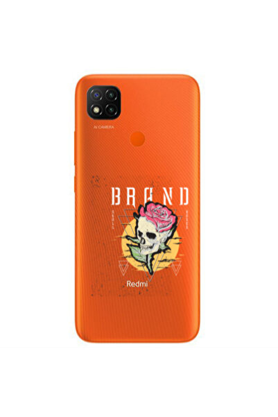 Other Xiaomi Redmi 9c Skull Roses Transparent Silicone TPU Θήκη