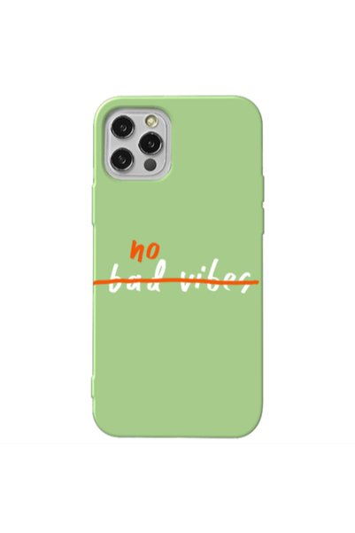 Other Apple iPhone 12 Pro No bad vibes 2 Light Green Colored Silicone TPU Θήκη