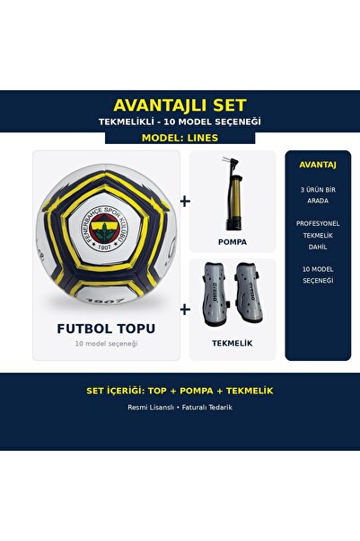 Fenerbahçe Lisanslı Futbol Topu Pompalı Tekmelikli Avantajlı Set 5 Numara 10 ...