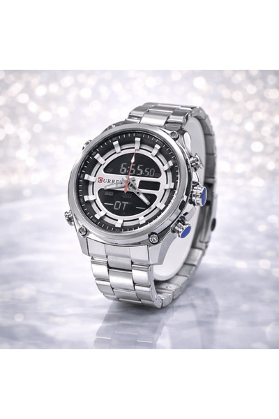 Curren Hybrid Analog Digital Stainless Steel Men’s Luxury Watch