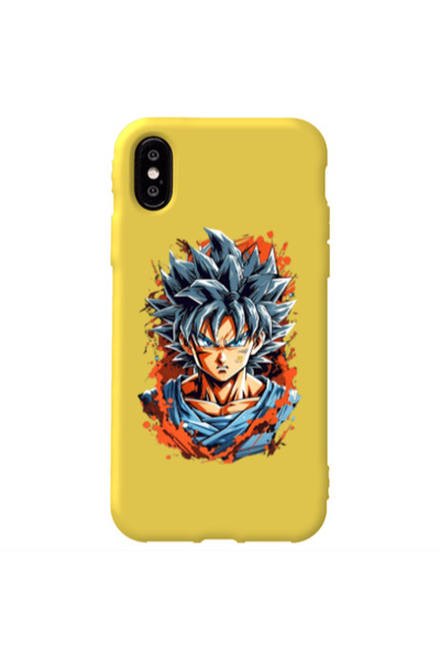 Other Apple iPhone Xs Anime Goku Yellow Colored Silicone TPU Θήκη