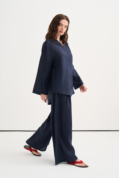 VESNA 100% Linen Multi-Pleated Trousers