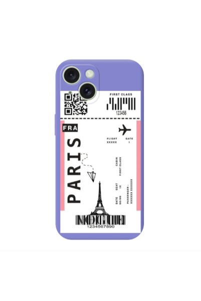 Other Apple iPhone 15 Plus Paris FRA Purple Colored Silicone TPU Θήκη