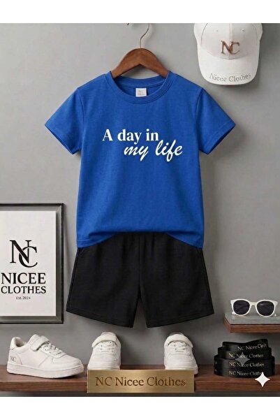 NC Nicee Clothes Summer Children's T-Shirt Shorts Unisex (a Day Life Printed)