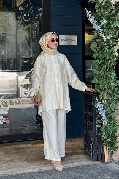 Ceremony Pantolonlu Takım 26Y937 Krem
