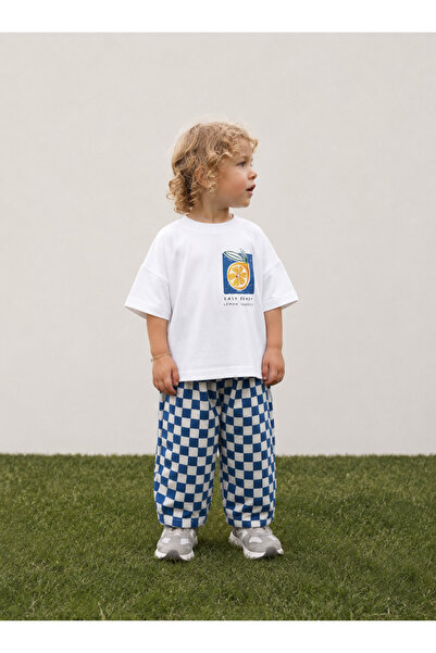 minimorakids Unisex Children's Checkered Patterned Cotton Woven Fabric Summer...