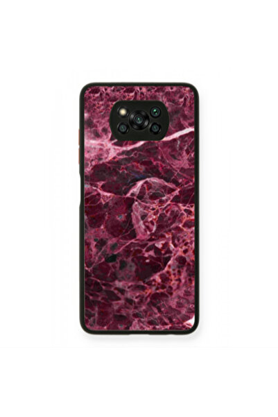 Other Xiaomi Poco X3 /X3 Pro Marble Cherry Black Glossy Θήκη