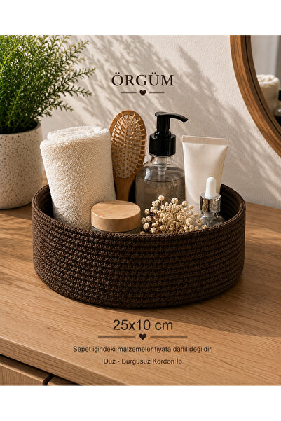 ÖRGÜM Organizator tip coș cu aspect de răchită 20x10 cm