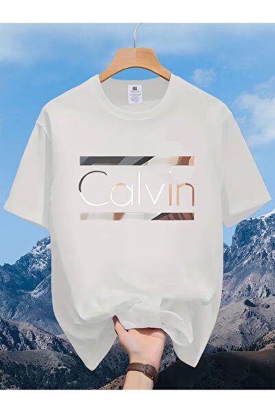 Astogria13 Me's Short-Sleeve T-Shirt with Calvi Prit Breathable Summer Crew N...