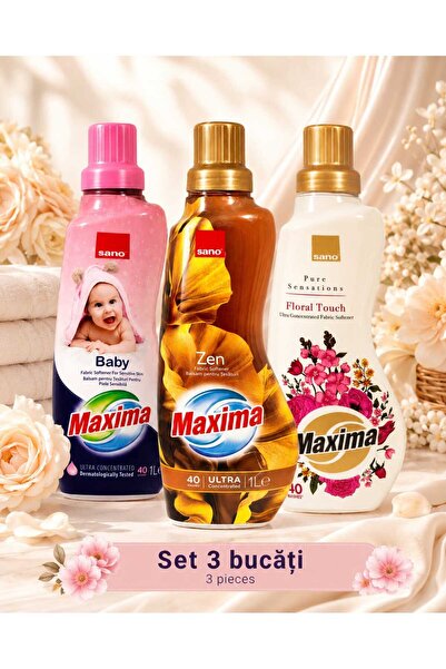 Sano Set 3 x Maxima Balsam de Rufe Ultra Concentrat 1 L – Baby, Zen și Floral...