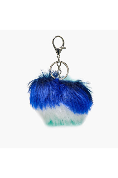Lifestyle Keychain with Pompom Plush Charm