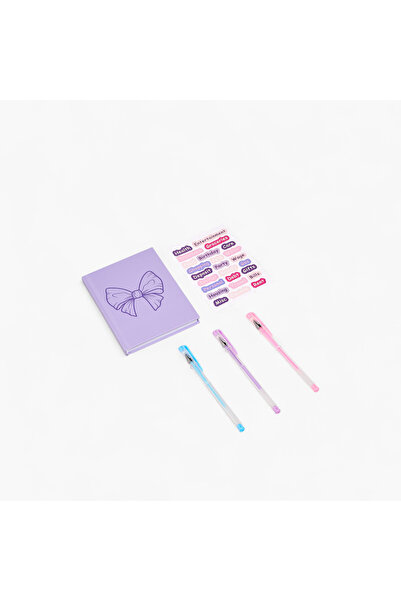 Lifestyle Bow Stationery Set with Book, Stickers, Pens - Set of 6