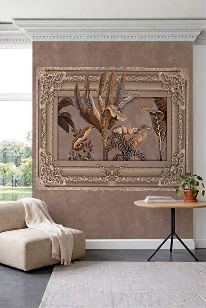 dreamwall Barok Çerçeve Görünümlü Lux Pano Desenli Tek Parça Tekstil Duvar Ka...