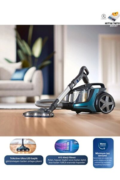 Philips Ultra LED Başlık ve Powercyclone 10 Teknolojisi ile Premium Toz Torba...