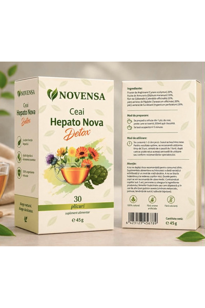 Novensa Ceai pentru sănătatea Ficatului, Detoxifiere și reglarea greutății - ...