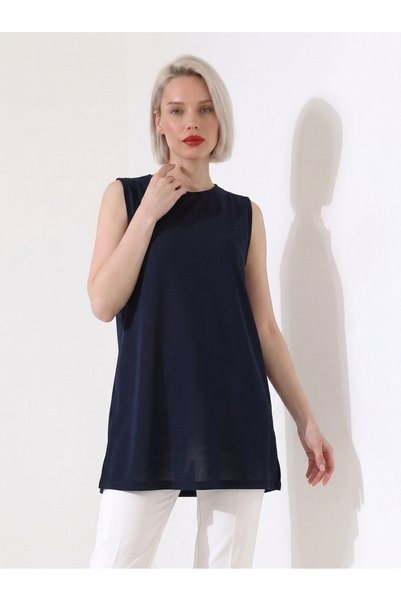 JUMALLİ Women's Sleeveless Loose Tunic Basic Summer Model