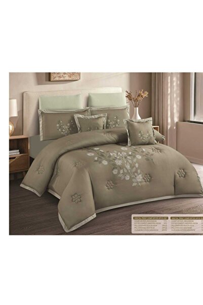 NAJMA Nefirin Summer Reversible Digital Printed Microfiber Soft Filling 8 Pie...