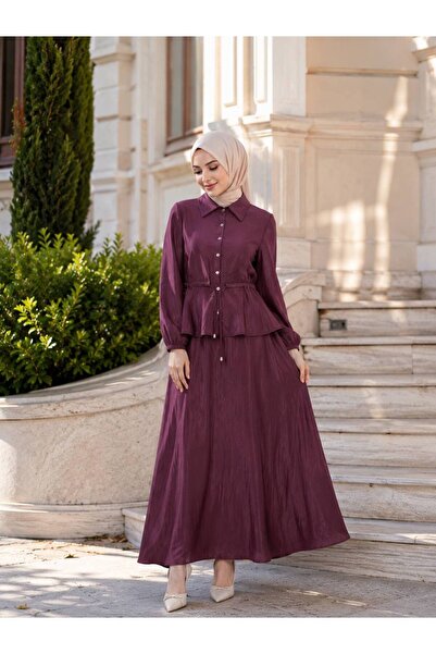 Butik Kadın Kupra Etekli Tesettür Takım