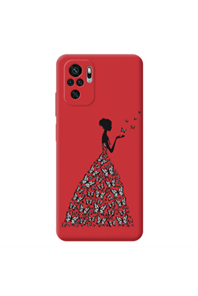 Other Xiaomi Redmi Note 10S Butterfly Girl Red Colored Silicone TPU Θήκη