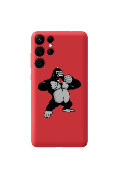 Other Samsung S22 Ultra Angry Gorilla2 Red Colored Silicone TPU Θήκη