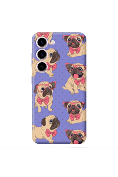 Other Samsung S23 Plus Dog Spectacled Purple Colored Silicone TPU Θήκη