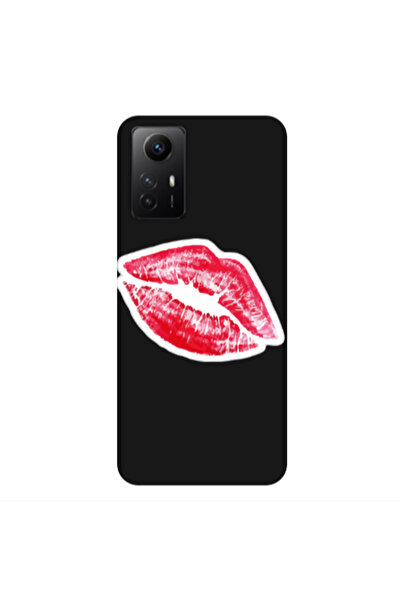 Other Xiaomi Redmi Note 12s Drooling Tongue Black Colored Silicone TPU Θήκη