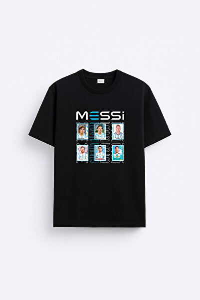 cesita Tricou negru din bumbac imprimat Lionel Messi