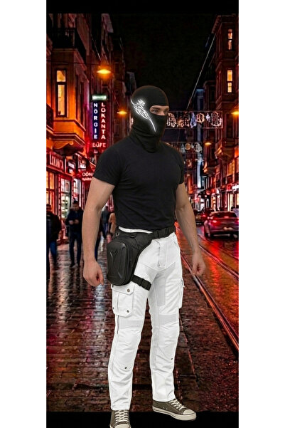 iyzi Unisex Black Waterproof Waist Leg Shoulder Biker Bag and Biker Balaclava...