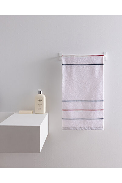Madame Coco Bourrache Cotton Face Towel - White/Navy Blue - 50X70 cm