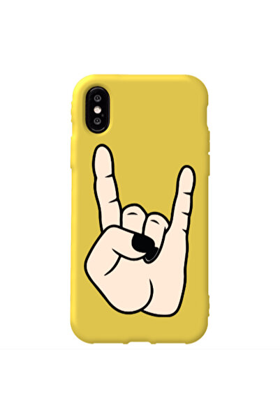 Other Apple iPhone Xs Max Rock Yellow Colored Silicone TPU Θήκη