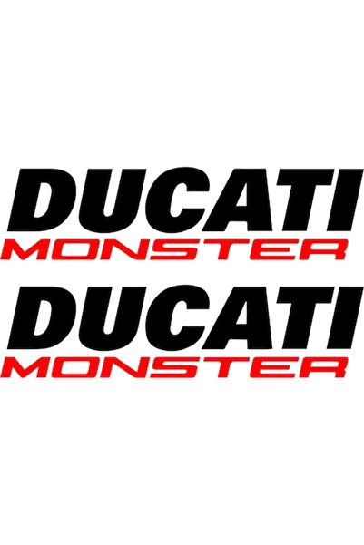 OEM Σετ 2 αυτοκόλλητων DUCATI Monster σε μαύρο-κόκκινο χρώμα