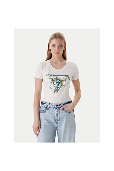 Guess Tricou de damă W6RI35J1314 Crem