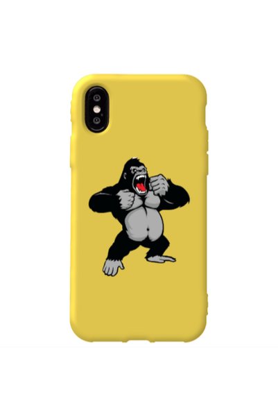 Other Apple iPhone X Angry Gorilla2 Yellow Colored Silicone TPU Θήκη