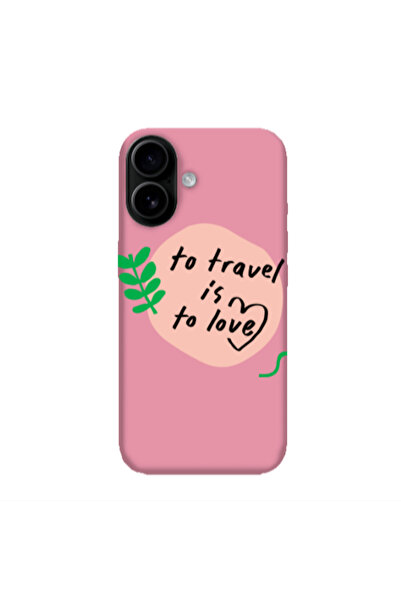 Other Apple Iphone 16 plus To Travel is to Love Pink Colored Silicone TPU Θήκη