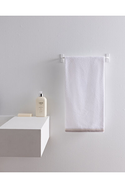 Madame Coco Topaze Cotton Face Towel - White/Beige - 50X70 cm