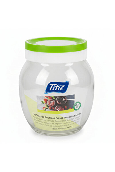 Titiz برطمان زجاجي دائري من فورلاينز بغطاء بلاستيكي محكم الإغلاق - 720 مل |  ...