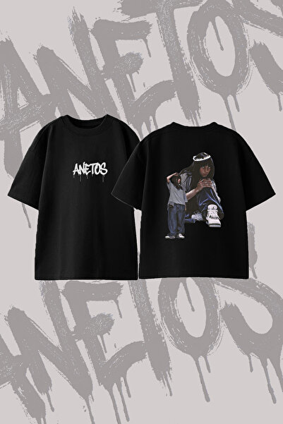 Anetos Μπλουζάκι Billie Eilish_23 με στάμπα σε σχέδιο, μεγάλο μέγεθος, με λαι...