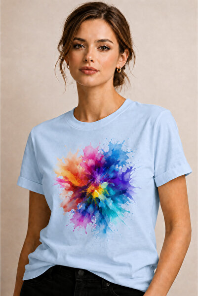 VODEXA Women's Oversize T-Shirt Mixed Colors Printed 100% Cotton T-Shirt Comf...