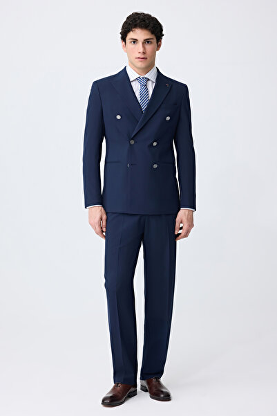Tween Slim Fit Lacivert Kruvaze Takim Elbise