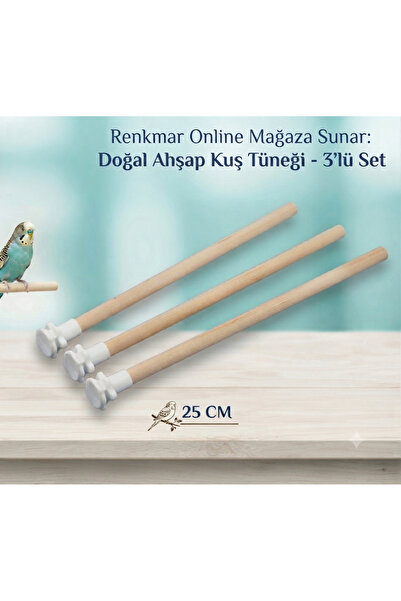 renkmar 3 Pieces of Natural Wooden Bird Perches 25 cm - Wooden Perch Set for ...