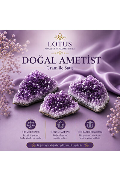 💜 Premium Doğal Ametist Taşı – 60 Gr Ham Ametist Kristal Parçaları
