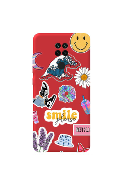 Other Xiaomi Redmi Note 9 Smile Moon Red Colored Silicone TPU Θήκη